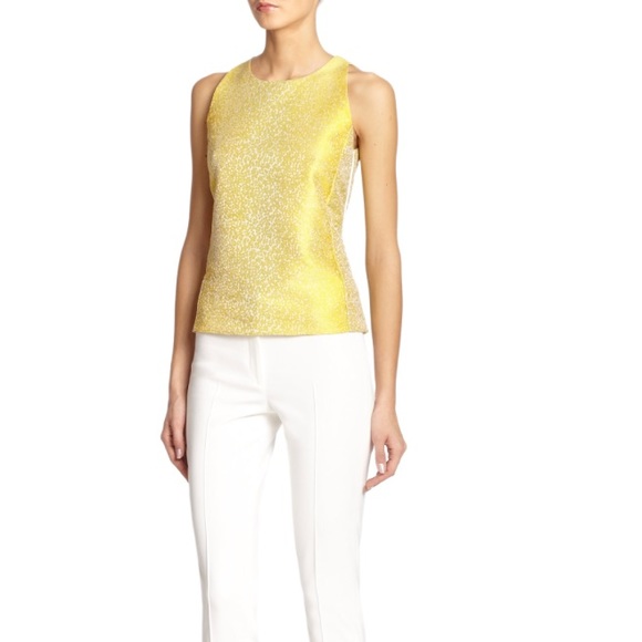 Akris Punto Tops - NEW • Akris Punto • Piped Jacquard Yellow Blouse